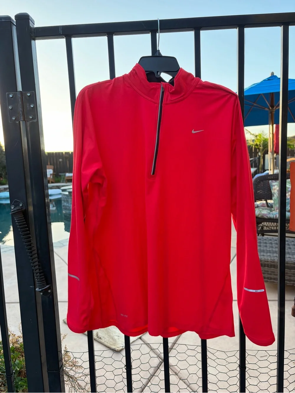 Nike Red Long-Sleeve Quarter Zip Training Top